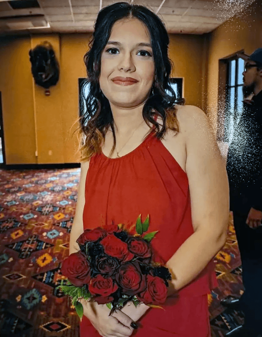 Alexia De La Cerda at a friend’s wedding in Fort Yates, North Dakota.