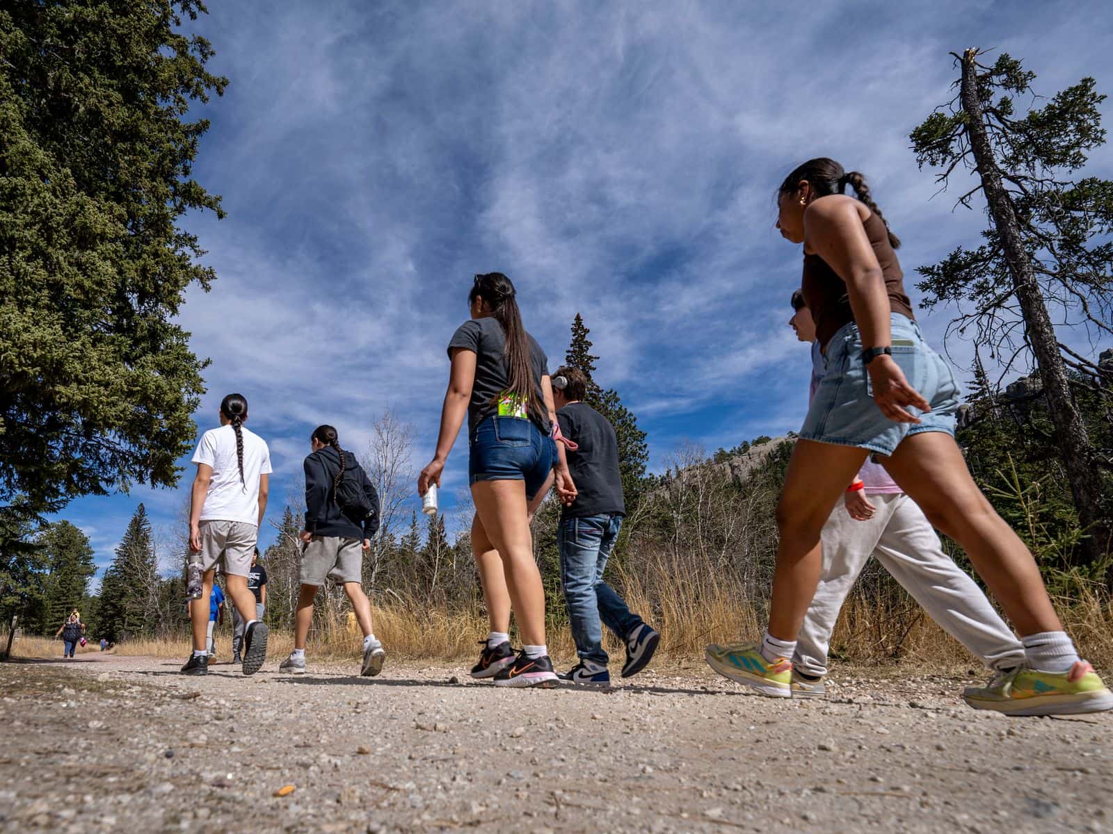 Hikers make their way up to Black Elk Peak in South Dakota for the official signing of an Memorandum of Understanding between the U.S. Forest Service and the Great Sioux Nation Tribes.