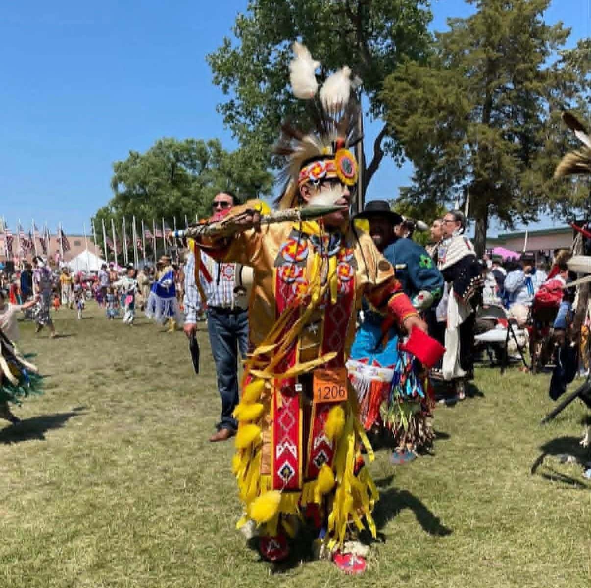 Joseph Lafferty dances at the Prairie Island Tinta Wita Wacipi, Welch, Minnesota.