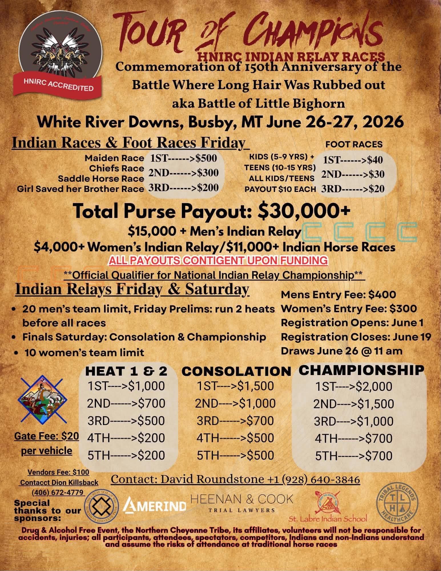 Tour of Champions relay races planned June 26-27 in Busby