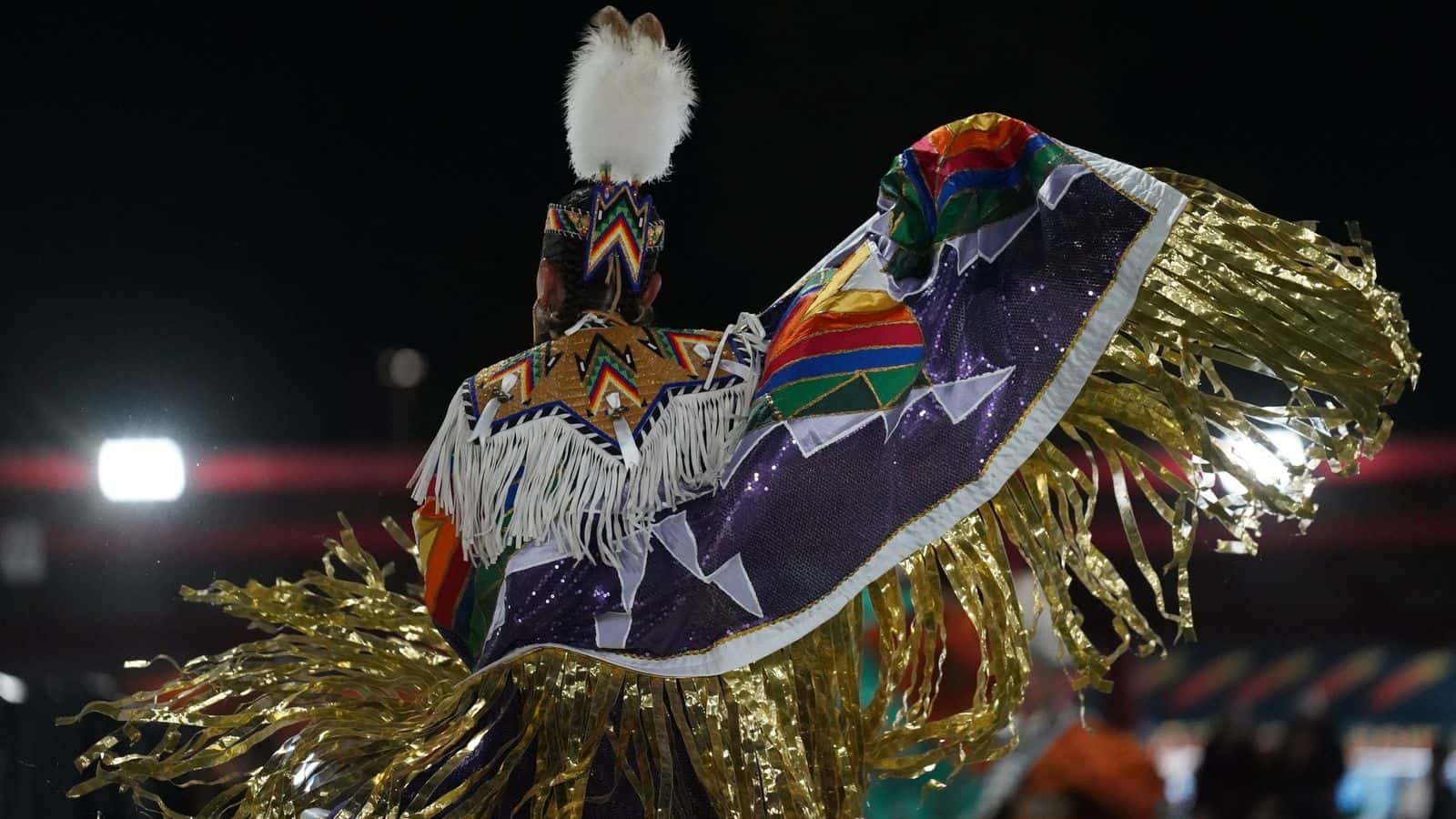 Powwow dancer displays regalia, Sept. 7, 2025. (UTTC/Marcus Taken Alive)