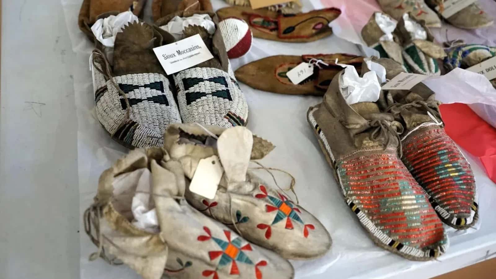 The Woods Memorial Library in Barre, Massachusetts repatriated over 150 items to a group of Wounded Knee Massacre descendants. (Photo courtesy of Cedric Broken Nose)