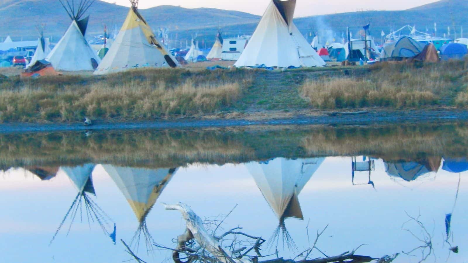 Native-led prayer camps established in opposition to the Dakota Access Pipeline supported the Standing Rock Sioux Tribe’s legal demand for the Corps of Engineers to refuse a Missouri River crossing permit. (Photo by Talli Nauman)
