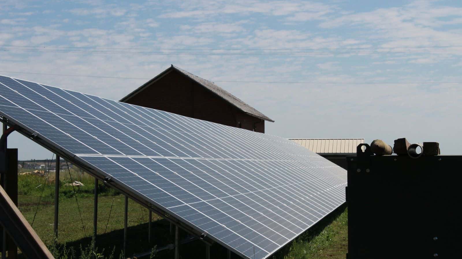 Much of the grant funding will go towards solar energy capture and storage - like the solar panels at United Tribes Technical College in Bismarck. (Photo credit/ Grace Fiori)