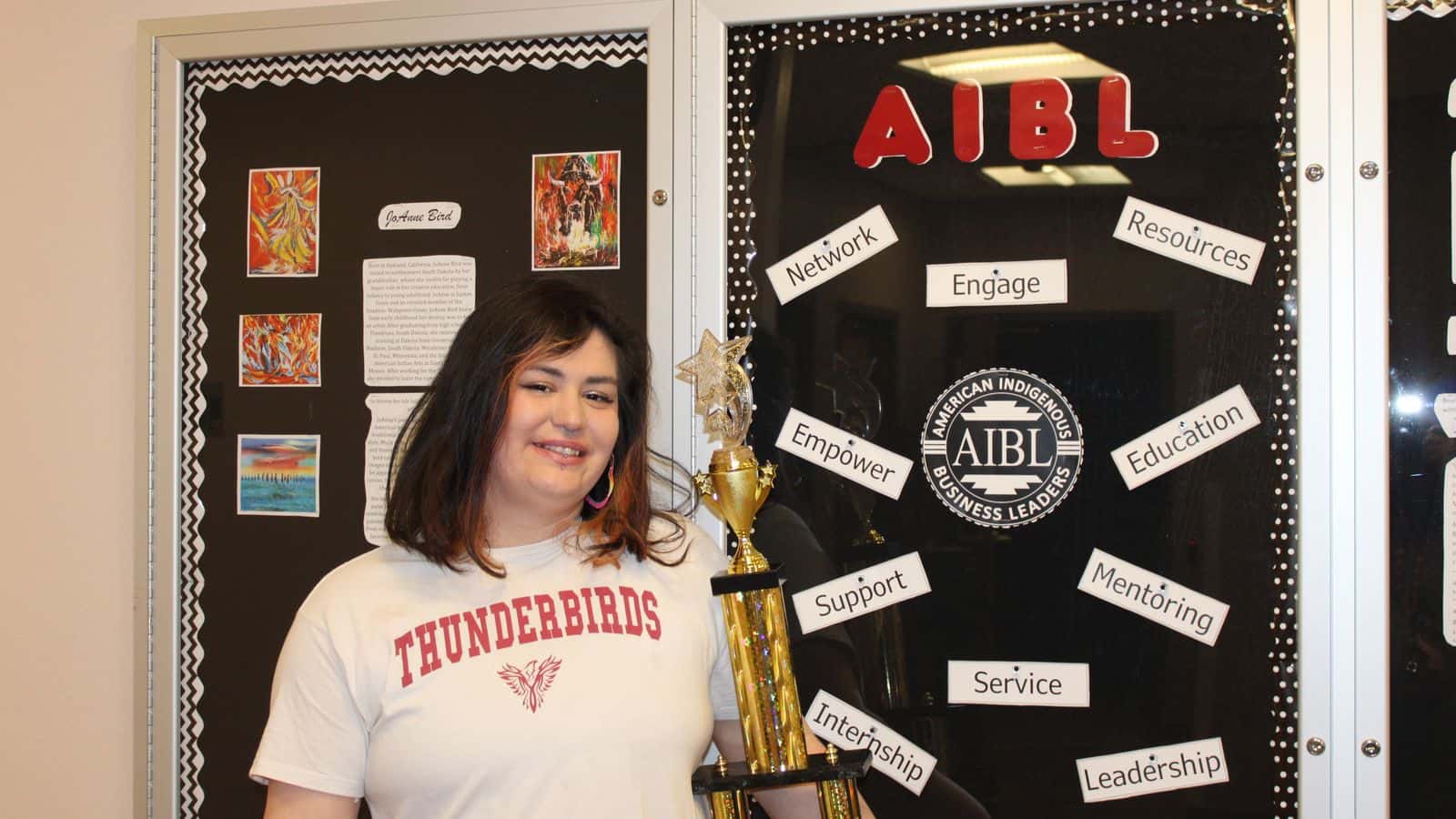 Terrica Medicine Horse, captain of the UTTC Business Bowl team for the 2024 American Indian Higher Education Consortium Student Conference in Minneapolis, led her team to winning first place in March. Photo credit/Adrianna Adame