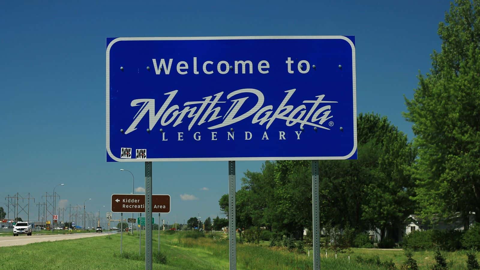ND210 West - Welcome to North Dakota Sign