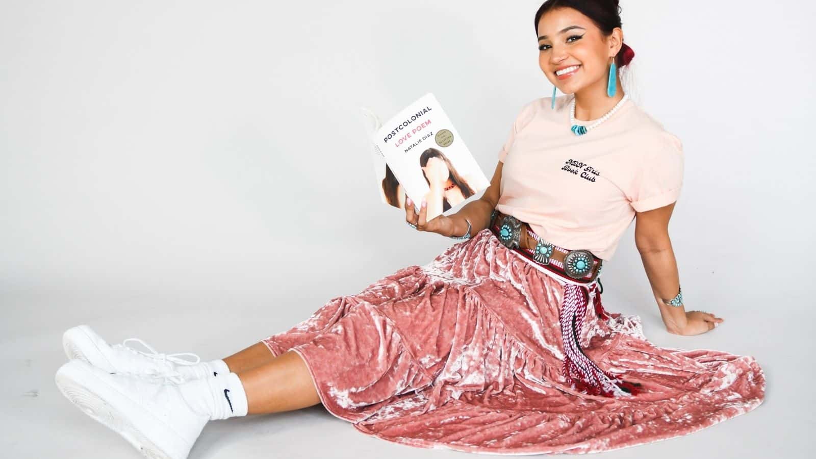 Award-winning Diné poet Kinsale Drake founded the NDN Girls Book Club to share Native literature and help Native writers. The book club is hosting an event featuring several acclaimed authors on Saturday, April 22, 2023, at Nurture House in Phoenix, Arizona. (Photo by Erica Elan, courtesy of Kinsale Drake)