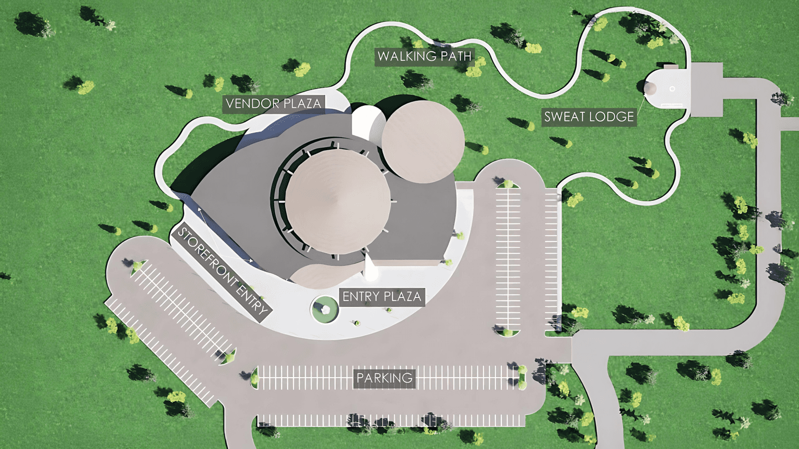 A rendering of a Native American cultural center proposed for Bismarck. (Rendering by EAPC and AP Construction courtesy of Native American Development Center and Native Inc. )