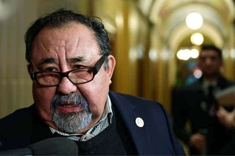 Rep. Raúl Grijalva, D-Ariz., speaks with reporters on Capitol Hill last January.
Susan Walsh/AP