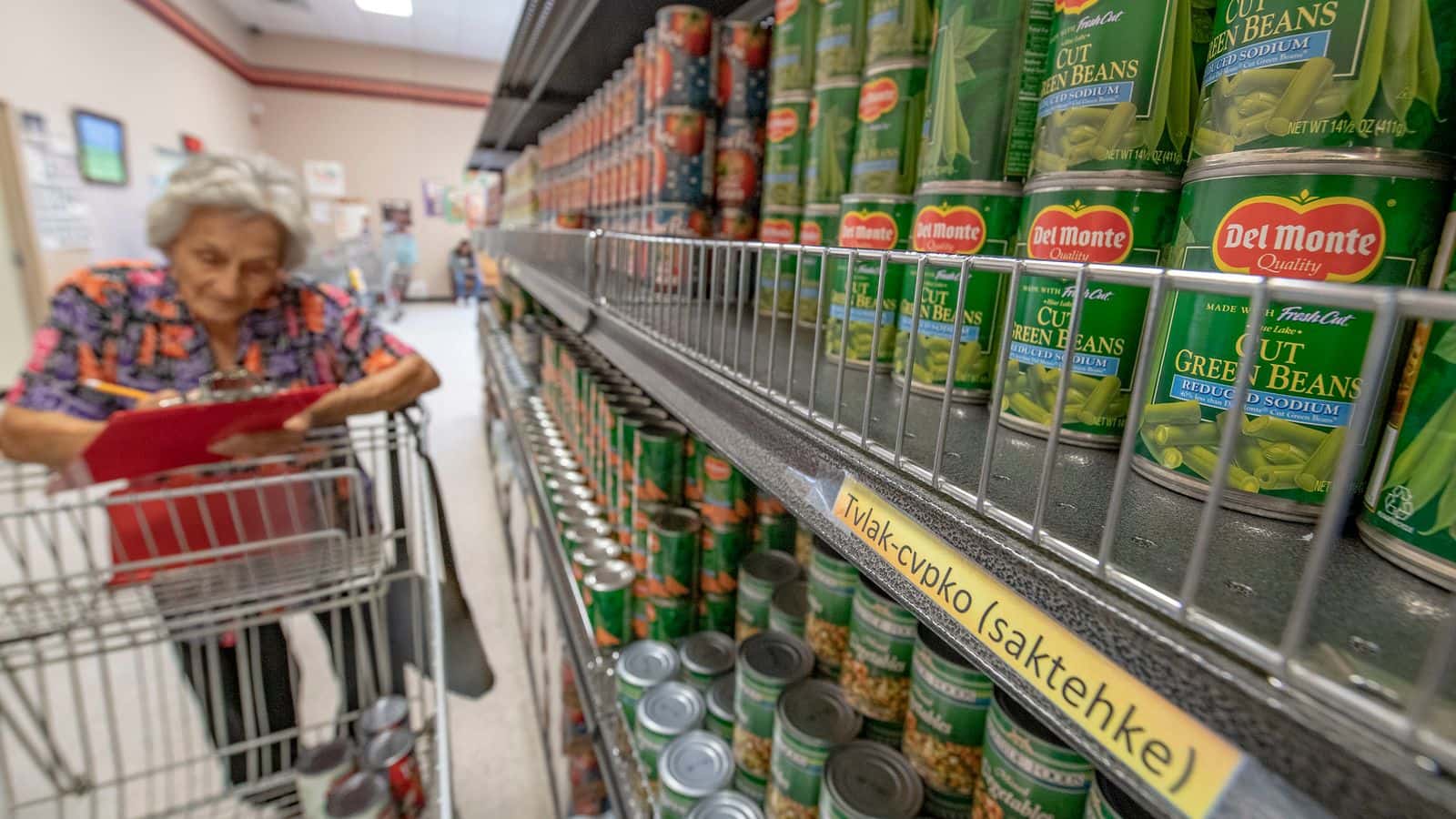 Martha Yahola shops at the Food Distribution Program at Seminole Nation of Oklahoma, Nov. 6, 2018. (Photo credit: USDA/ Preston Keres)