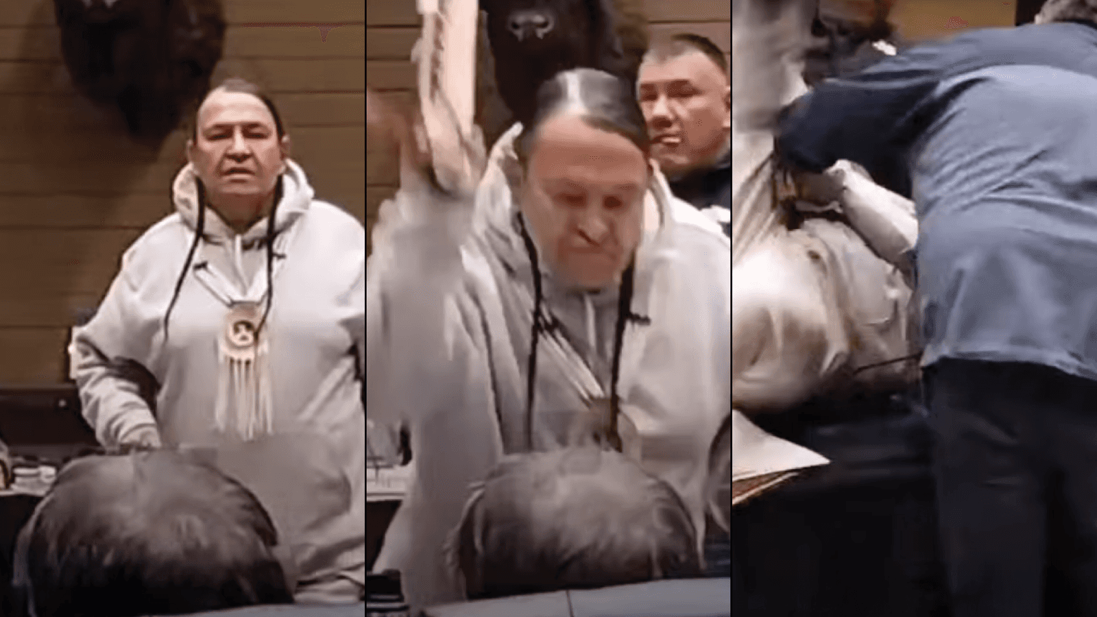 Joseph Lafferty at tribal council meeting at the Lakota Cultural Center in Eagle Butte, SD (Feb. 6)