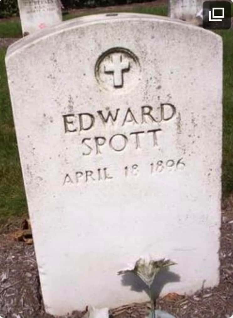 The grave marker of Edward Spot in the Carlisle Indian Industrial School Cemetery misspells his last name. (Photo courtesy of Carlisle Indian School Digital Resource Center)