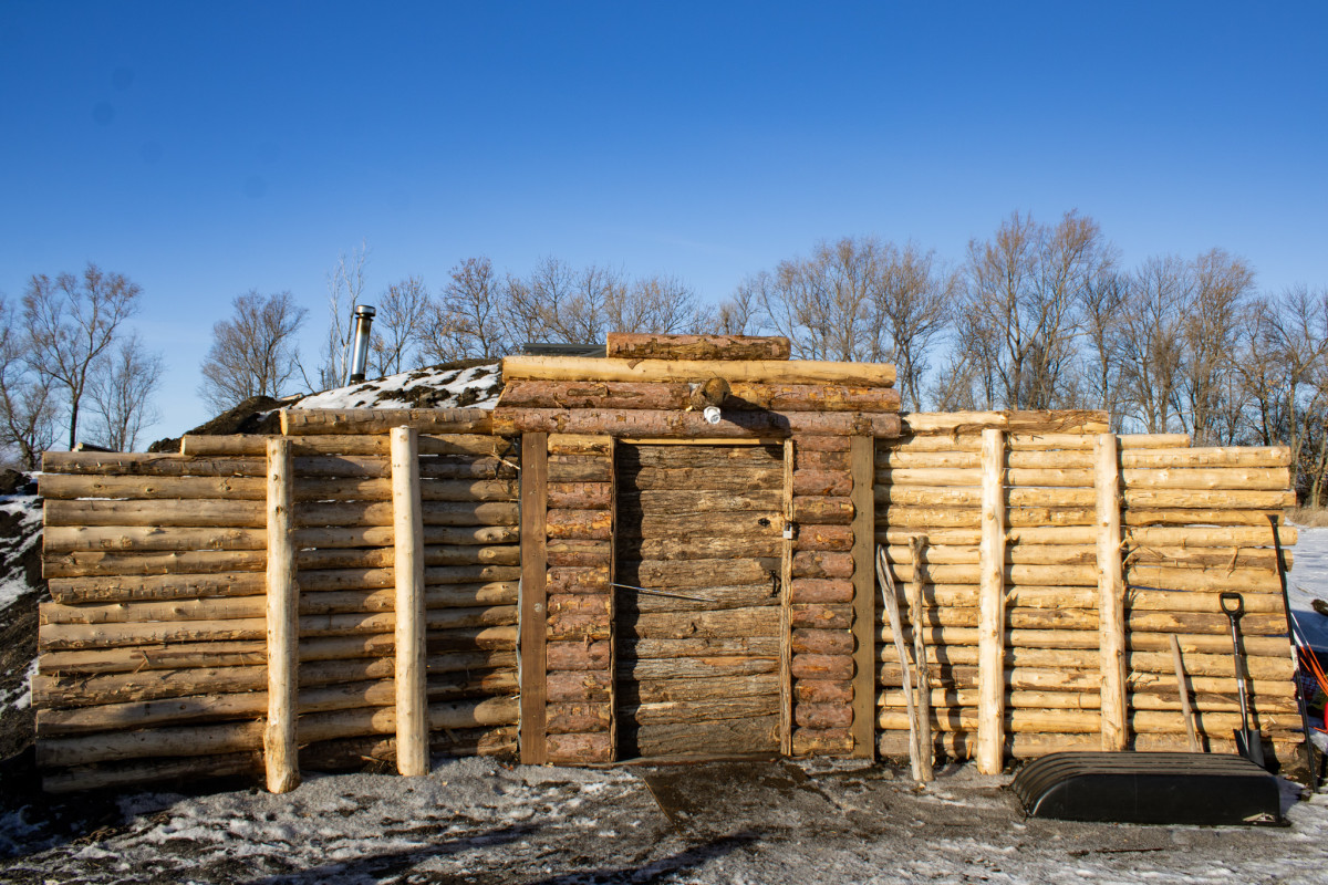 Dallis Rencountre, Sisseton Wahpeton Oyate, gave birth to her son in a traditional Dakota earth lodge. (Katie Pantzar for the Rapid City Journal)