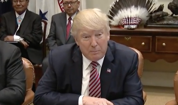 President Donald J. Trump meets with tribal leaders for Energy Week. He calls the Medicaid cuts will be great for everybody. (White House photo via YouTube.