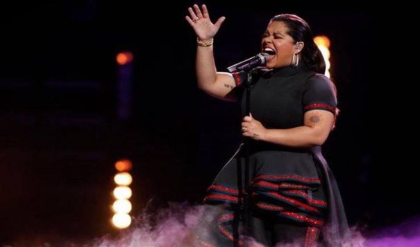 Brooke Simpson, a member of the Haliwa-Saponi Indian Tribe in North Carolina, sings on season 13 of NBC's "The Voice." She placed third in the national singing competition. Photo Courtesy A. Kay Oxendine