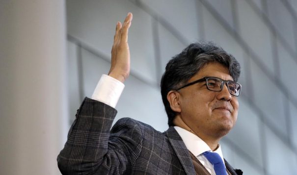 In this Oct. 10, 2016, file photo, author and filmmaker Sherman Alexie gives the keynote address at a celebration of Indigenous Peoples Day at Seattle's City Hall. Alexie won the 2018 Carnegie Medal for literary excellence in nonfiction for “You Don’t Have to Say You Love Me: A Memoir.” (Elaine Thompson / Associated Press)
