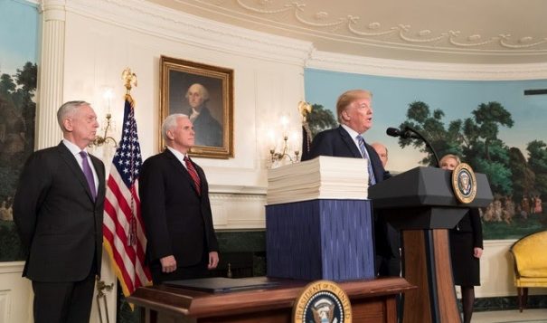 President Donald J. Trump speaks about the $1.3 trillion Omnibus Spending Bill before signing into law. (Official White House photo by D. Myles Cullen)