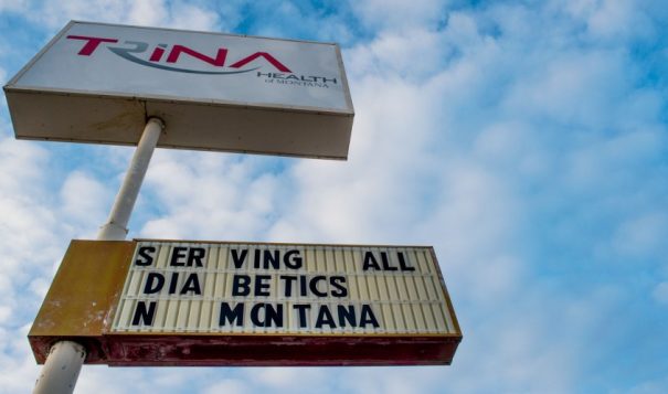 The Trina Health sign in Dillon, Montana, is shown here on Nov. 30, 2017. (Brandon QUester/inewsource)