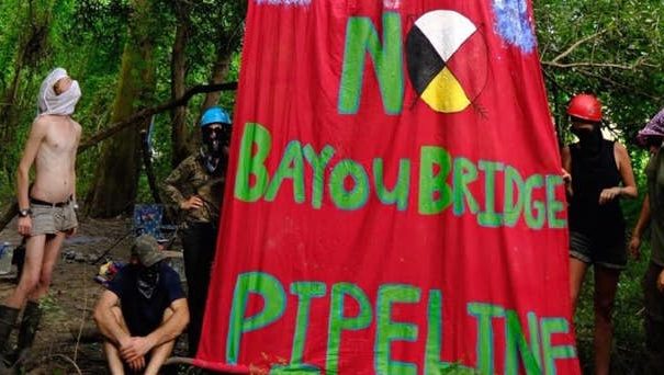 Tree sitters set out to block construction of Bayou Bridge Pipeline (Photo by Bridge The Gulf)