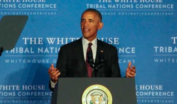 Former President Barack Obama at the The White House Tribal Nations Conference (Photo by Vince Schilling)