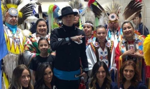 Taboo of Black Eyed Peas performs at OKC Thunder Half for Native Heritage Month