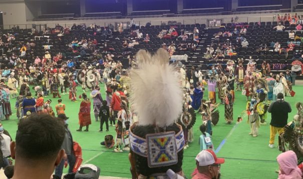 Powwow participants gathered in March to celebrate the birthday of Jerrilane Lincoln  at the Four Bears Events Center in New Town, N.D.