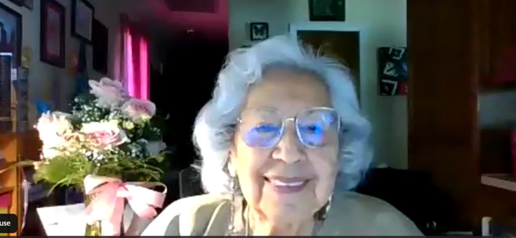 Henrietta Mann, Cheyenne elder and educator, delivers an online keynote address on the rights of Mother Earth at the 15th annual Strengthening the Circle conference.