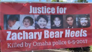 Sign stating Justice for Zachary Bear Heels