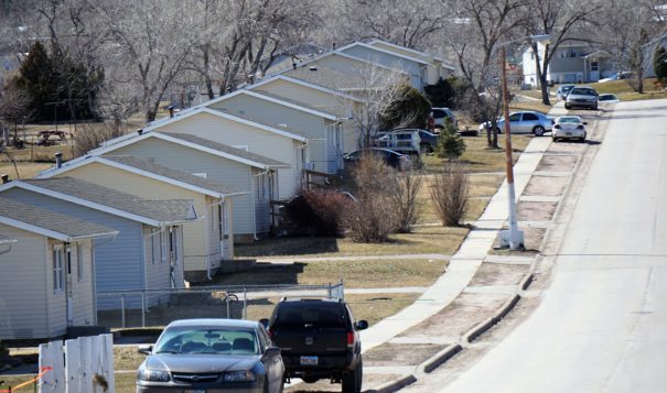 Rows of ranch-style homes line the streets of Lakota Homes Community, established in North Rapid in 1969.

Photo Courtesy: Vantage Point Historical Services
