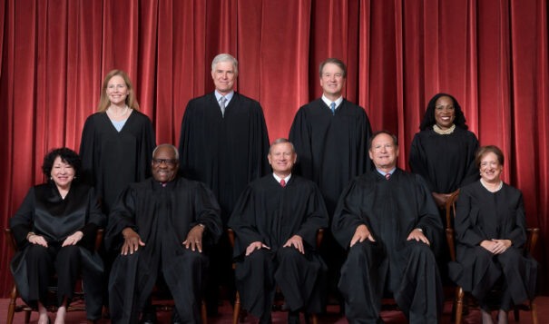 Members of the Supreme Court heard oral arguments in the Brackeen v. Haaland case today. Photo via supremecourt.gov. 