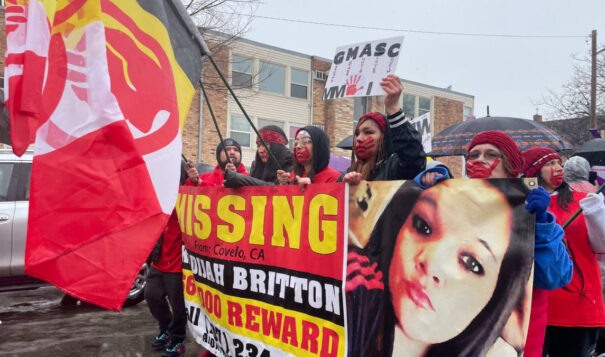 Protestors at a rally for missing and murdered Indigenous relatives. (Photo by Grace Deng,Minnesota Reformer)