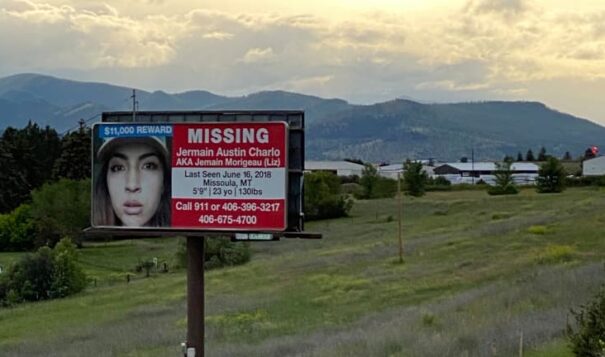 Missing sign for Jermain Austin Charlo. (Connie Walker via Twitter)