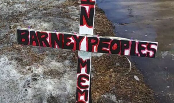 Trinity Peoples had several crosses created by Native artists for her brother Barney Peoples' memorial. (Photo courtesy of Trinity Peoples).
