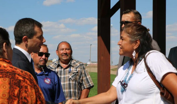 U.S. Department of Transportation Secretary Pete Buttigieg met with South Dakota tribal leaders on Sept. 11 in Oacoma to discuss transportation issues facing Indian Country. (Photo courtesy of DOT)