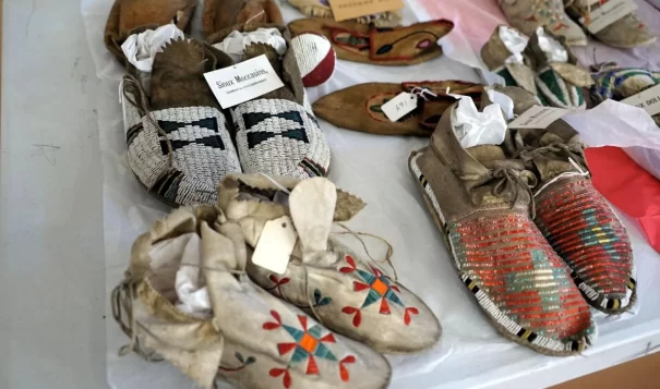 The Woods Memorial Library in Barre, Massachusetts repatriated over 150 items to a group of Wounded Knee Massacre descendants. (Photo courtesy of Cedric Broken Nose)