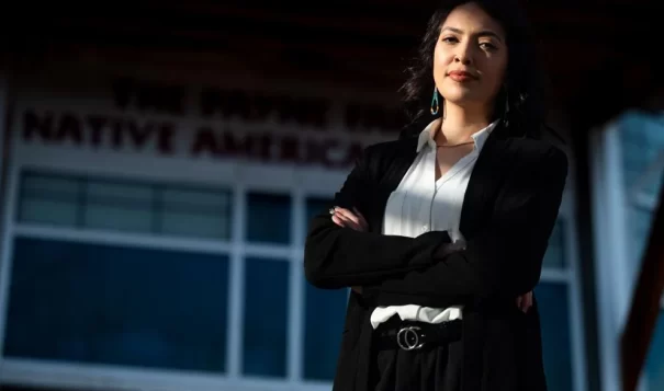 Haley Omeasoo, a citizen of the Hopi Tribe and a Blackfeet descendant earning a Ph.D. in forensic and molecular anthropology at the University of Montana, is launching a native-owned forensics company to help with the cases of Missing and Murdered Indigenous People. (Antonio Ibarra Olivares, Missoulian)