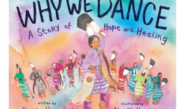 Deidre Havrelock wrote “Why We Dance” to share information of the history and pride of the jingle dress dance. ( Illustrations by Aly McKnight © 2023)